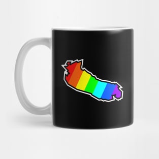 Gabriola Island Silhouette in Rainbow Pattern - Colourful Colours - Gabriola Island Mug